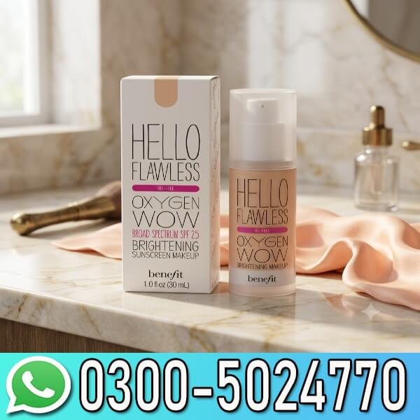 Hello Flawless Oxygen Wow Liquid Foundation deluxe sample in Warm Me Up Toasted Beige In Pakistan