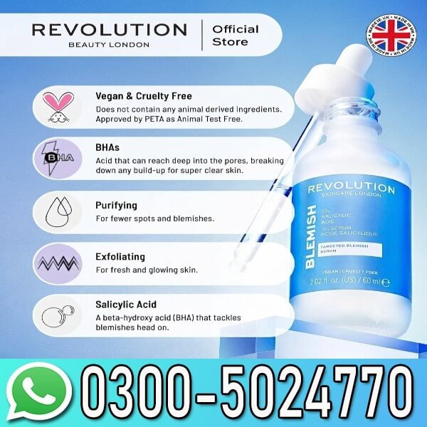 Revolution 2% Salicylic Acid BHA Anti Blemish Serum 30ml In Pakistan