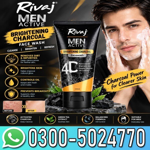 Rivaj Men Active Purifying Charcoal Face Wash In Pakistan