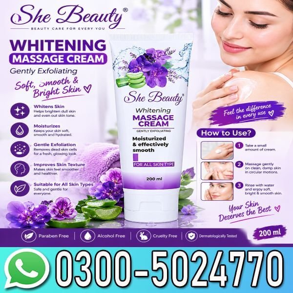 She Beauty Whitening Face Massage Cream In Pakistan